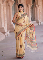 Load image into Gallery viewer, Cotton Chanderi Saree with Hand Block Print - Shivanya Handicrafts Women's Traditional Indian Wear