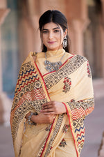 Load image into Gallery viewer, Cotton Chanderi Saree with Hand Block Print - Shivanya Handicrafts Women's Traditional Indian Wear