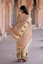 Load image into Gallery viewer, Cotton Chanderi Saree with Hand Block Print - Shivanya Handicrafts Women's Traditional Indian Wear