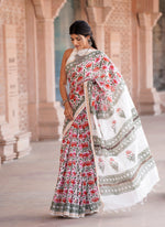 Load image into Gallery viewer, Cotton Chanderi Saree with Hand Block Print - Shivanya Handicrafts Women's Traditional Indian Wear