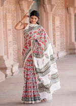 Load image into Gallery viewer, Cotton Chanderi Saree with Hand Block Print - Shivanya Handicrafts Women's Traditional Indian Wear