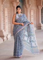 Load image into Gallery viewer, Cotton Chanderi Saree with Hand Block Print - Shivanya Handicrafts Women's Traditional Indian Wear