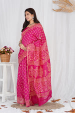 Load image into Gallery viewer, Pure Chanderi Silk Saree with Hand Block Print - Shivanya Handicrafts Women's Traditional Indian Wear