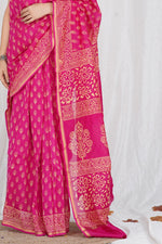 Load image into Gallery viewer, Pure Chanderi Silk Saree with Hand Block Print - Shivanya Handicrafts Women's Traditional Indian Wear