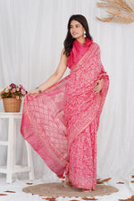 Load image into Gallery viewer, Pure Chanderi Silk Saree with Hand Block Print - Shivanya Handicrafts Women's Traditional Indian Wear
