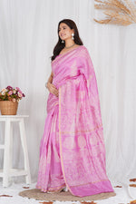 Load image into Gallery viewer, Pure Chanderi Silk Saree with Hand Block Print - Shivanya Handicrafts Women's Traditional Indian Wear