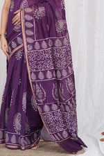 Load image into Gallery viewer, Pure Chanderi Silk Saree with Hand Block Print - Shivanya Handicrafts Women's Traditional Indian Wear