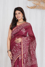 Load image into Gallery viewer, Pure Chanderi Silk Saree with Hand Block Print - Shivanya Handicrafts Women's Traditional Indian Wear