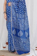 Load image into Gallery viewer, Pure Chanderi Silk Saree with Hand Block Print - Shivanya Handicrafts Women's Traditional Indian Wear