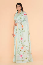 Load image into Gallery viewer, Pure Chanderi Silk Saree with Hand Block Print - Shivanya Handicrafts Women's Traditional Indian Wear