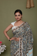 Load image into Gallery viewer, Mulmul Cotton Saree with Hand Block Print - Shivanya Handicrafts Women's Traditional Indian Wear