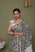 Load image into Gallery viewer, Mulmul Cotton Saree with Hand Block Print - Shivanya Handicrafts Women's Traditional Indian Wear