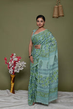 Load image into Gallery viewer, Mulmul Cotton Saree with Hand Block Print - Shivanya Handicrafts Women's Traditional Indian Wear