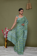 Load image into Gallery viewer, Mulmul Cotton Saree with Hand Block Print - Shivanya Handicrafts Women's Traditional Indian Wear