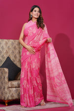 Load image into Gallery viewer, Mulmul Cotton Saree with Hand Block Print - Shivanya Handicrafts Women's Traditional Indian Wear