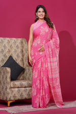 Load image into Gallery viewer, Mulmul Cotton Saree with Hand Block Print - Shivanya Handicrafts Women's Traditional Indian Wear