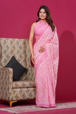 Load image into Gallery viewer, Mulmul Cotton Saree with Hand Block Print - Shivanya Handicrafts Women's Traditional Indian Wear