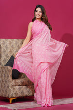 Load image into Gallery viewer, Mulmul Cotton Saree with Hand Block Print - Shivanya Handicrafts Women's Traditional Indian Wear