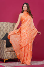 Load image into Gallery viewer, Mulmul Cotton Saree with Hand Block Print - Shivanya Handicrafts Women's Traditional Indian Wear