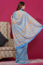 Load image into Gallery viewer, Mulmul Cotton Saree with Hand Block Print - Shivanya Handicrafts Women's Traditional Indian Wear