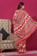 Load image into Gallery viewer, Mulmul Cotton Saree with Hand Block Print - Shivanya Handicrafts Women's Traditional Indian Wear
