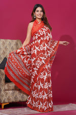 Load image into Gallery viewer, Mulmul Cotton Saree with Hand Block Print - Shivanya Handicrafts Women's Traditional Indian Wear