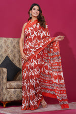 Load image into Gallery viewer, Mulmul Cotton Saree with Hand Block Print - Shivanya Handicrafts Women's Traditional Indian Wear