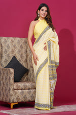 Load image into Gallery viewer, Mulmul Cotton Saree with Hand Block Print - Shivanya Handicrafts Women's Traditional Indian Wear