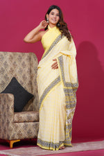 Load image into Gallery viewer, Mulmul Cotton Saree with Hand Block Print - Shivanya Handicrafts Women's Traditional Indian Wear