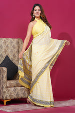 Load image into Gallery viewer, Mulmul Cotton Saree with Hand Block Print - Shivanya Handicrafts Women's Traditional Indian Wear