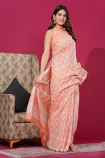 Load image into Gallery viewer, Mulmul Cotton Saree with Hand Block Print - Shivanya Handicrafts Women's Traditional Indian Wear