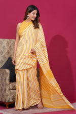 Load image into Gallery viewer, Mulmul Cotton Saree with Hand Block Print - Shivanya Handicrafts Women's Traditional Indian Wear