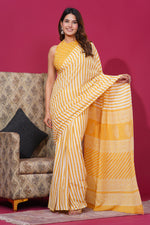 Load image into Gallery viewer, Mulmul Cotton Saree with Hand Block Print - Shivanya Handicrafts Women's Traditional Indian Wear