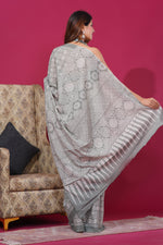 Load image into Gallery viewer, Mulmul Cotton Saree with Hand Block Print - Shivanya Handicrafts Women's Traditional Indian Wear
