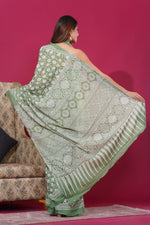 Load image into Gallery viewer, Mulmul Cotton Saree with Hand Block Print - Shivanya Handicrafts Women's Traditional Indian Wear