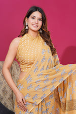 Load image into Gallery viewer, Mulmul Cotton Saree with Hand Block Print - Shivanya Handicrafts Women's Traditional Indian Wear