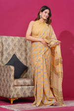 Load image into Gallery viewer, Mulmul Cotton Saree with Hand Block Print - Shivanya Handicrafts Women's Traditional Indian Wear