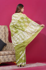 Load image into Gallery viewer, Mulmul Cotton Saree with Hand Wax Batik Print - Shivanya Handicrafts Women's Traditional Indian Wear