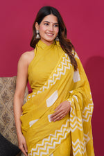 Load image into Gallery viewer, Mulmul Cotton Saree with Hand Wax Batik Print - Shivanya Handicrafts Women's Traditional Indian Wear