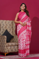 Load image into Gallery viewer, Mulmul Cotton Saree with Hand Wax Batik Print - Shivanya Handicrafts Women's Traditional Indian Wear