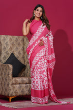 Load image into Gallery viewer, Mulmul Cotton Saree with Hand Wax Batik Print - Shivanya Handicrafts Women's Traditional Indian Wear