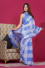 Load image into Gallery viewer, Mulmul Cotton Saree with Hand Wax Batik Print - Shivanya Handicrafts Women's Traditional Indian Wear