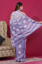 Load image into Gallery viewer, Mulmul Cotton Saree with Hand Wax Batik Print - Shivanya Handicrafts Women's Traditional Indian Wear