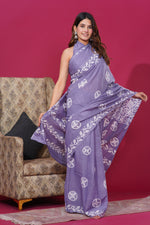 Load image into Gallery viewer, Mulmul Cotton Saree with Hand Wax Batik Print - Shivanya Handicrafts Women's Traditional Indian Wear