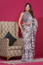 Load image into Gallery viewer, Mulmul Cotton Saree with Hand Wax Batik Print - Shivanya Handicrafts Women's Traditional Indian Wear
