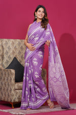 Load image into Gallery viewer, Mulmul Cotton Saree with Hand Wax Batik Print - Shivanya Handicrafts Women's Traditional Indian Wear