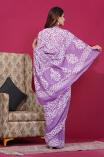 Load image into Gallery viewer, Mulmul Cotton Saree with Hand Wax Batik Print - Shivanya Handicrafts Women's Traditional Indian Wear