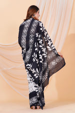 Load image into Gallery viewer, Mulmul Cotton Saree with Hand Wax Batik Print - Shivanya Handicrafts Women's Traditional Indian Wear