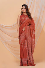 Load image into Gallery viewer, Mulmul Cotton Saree with Hand Block Print - Shivanya Handicrafts Women's Traditional Indian Wear