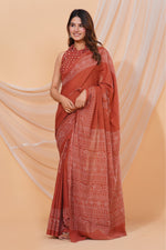 Load image into Gallery viewer, Mulmul Cotton Saree with Hand Block Print - Shivanya Handicrafts Women's Traditional Indian Wear